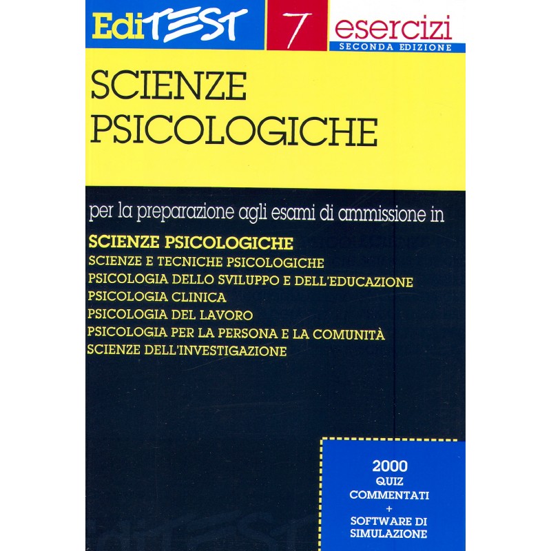 EdiTEST Esercizi seconda edizione SCIENZE PSICOLOGICHE